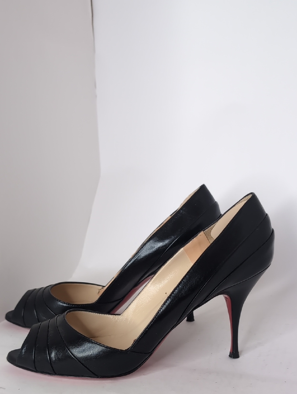 Classic Black Peep-Toe High Heels